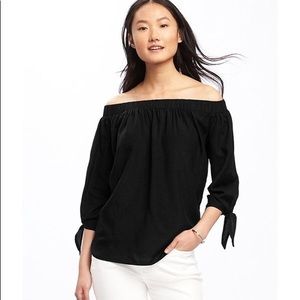 Black off the shoulder top